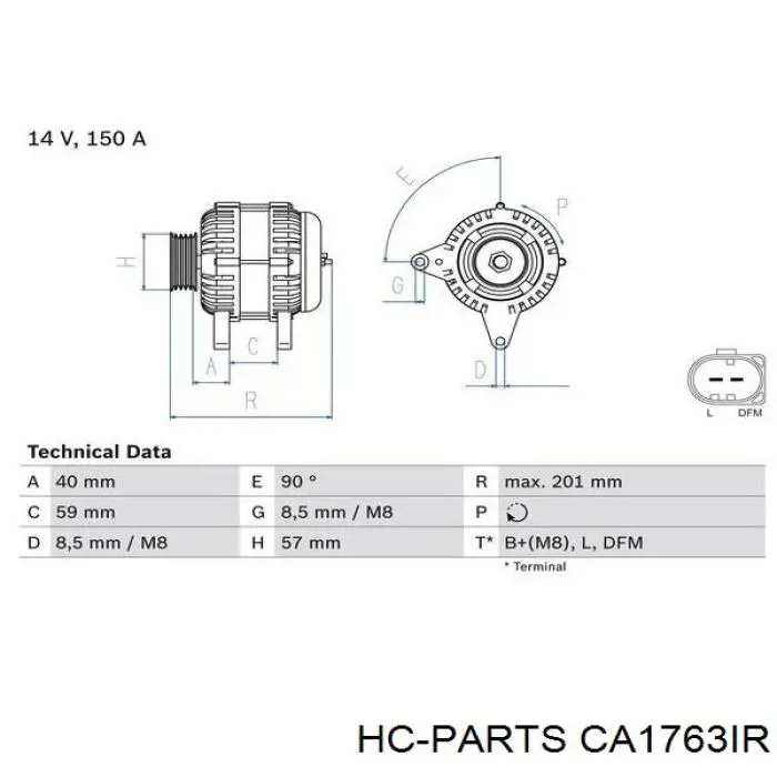 Генератор CA1763IR HC Parts