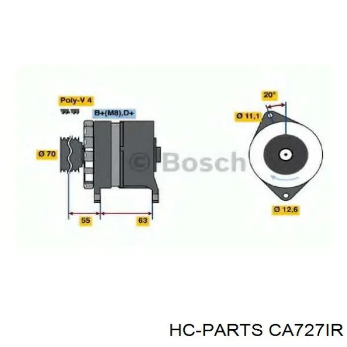 Генератор Bosch 0120469860 ціна, від 53.79 USD