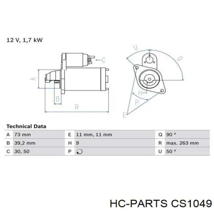 Купити CS1049 HC Parts Стартер