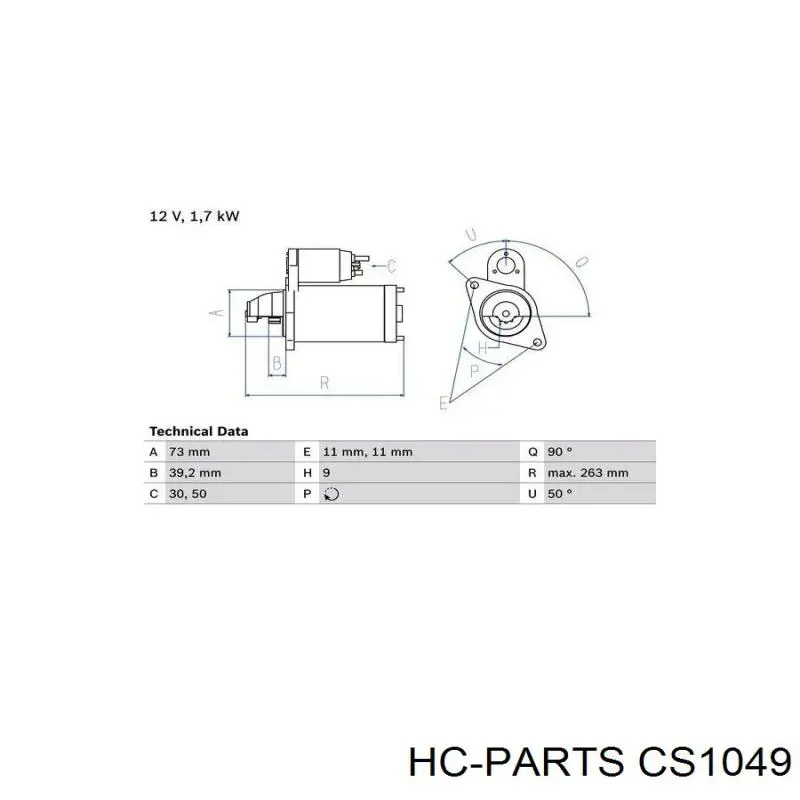 Стартер CS1049 HC Parts