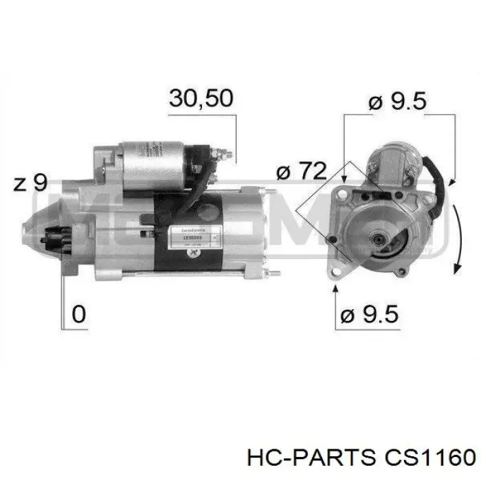 Стартер CS1160 HC Parts