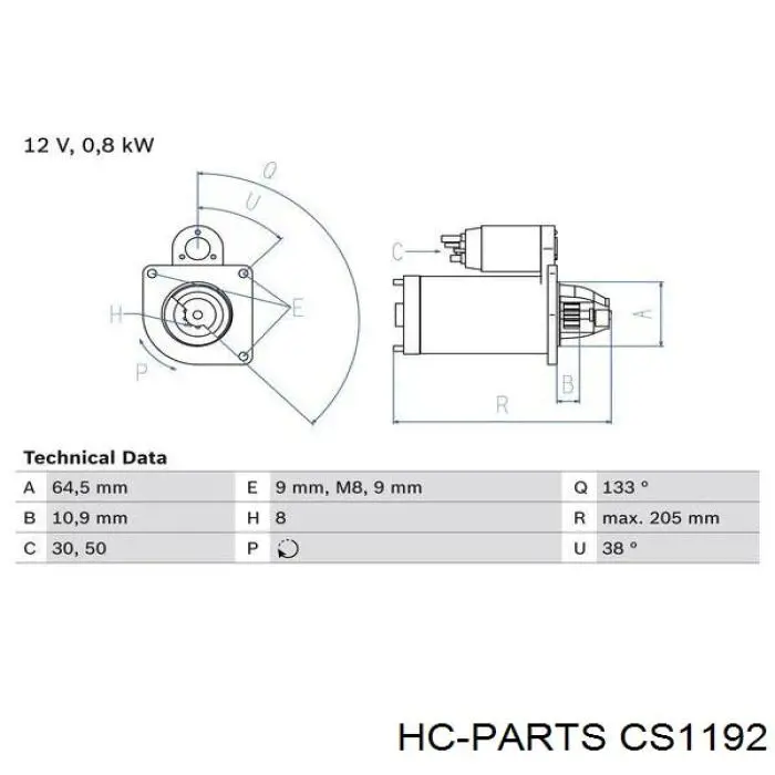 Купити CS1192 HC Parts Стартер