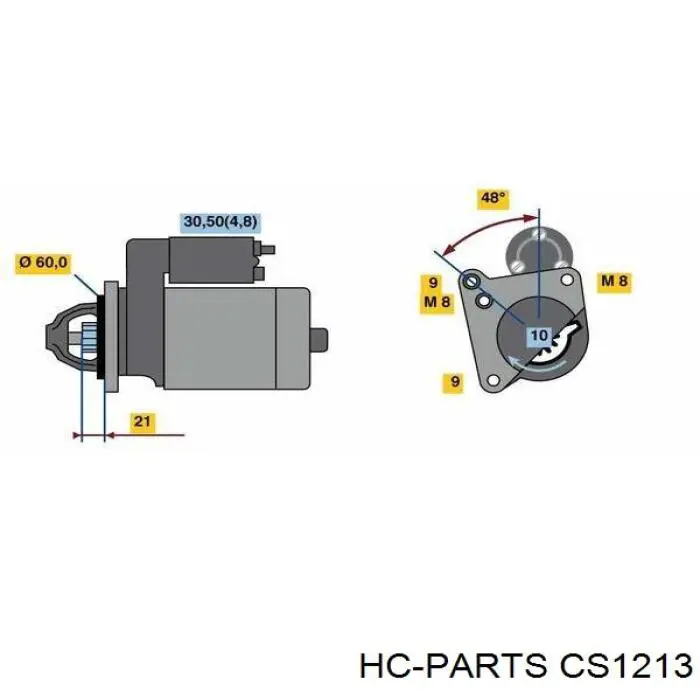 Стартер CS1213 HC Parts