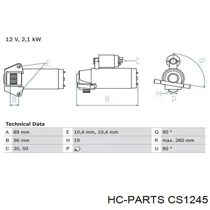 Стартер HC Parts CS1245 ціна, від 94.78 USD