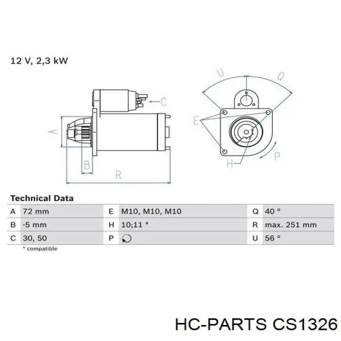 Купити CS1326 HC Parts Стартер