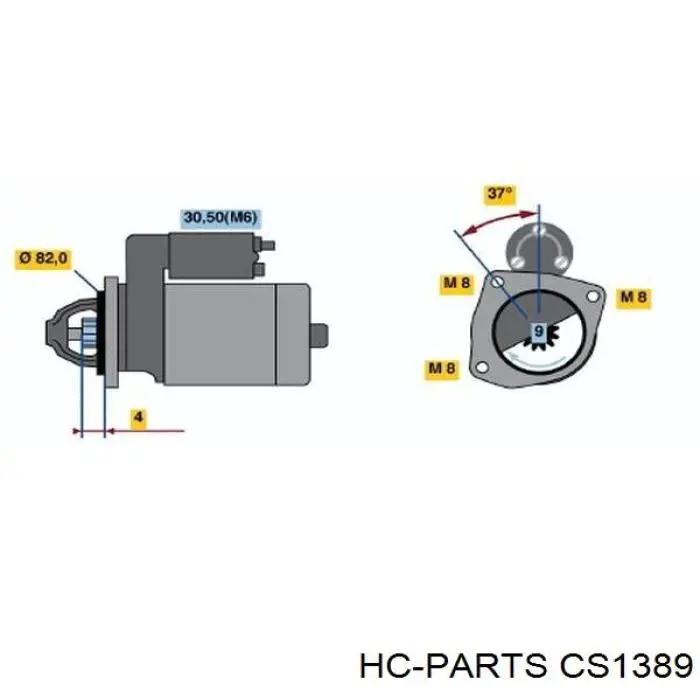 Стартер CS1389 HC Parts