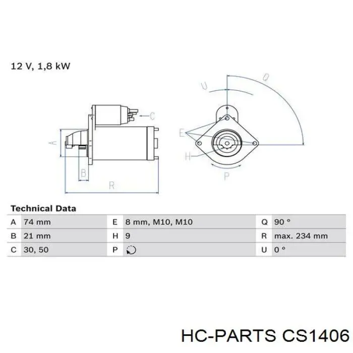 CS1406 HC Parts стартер