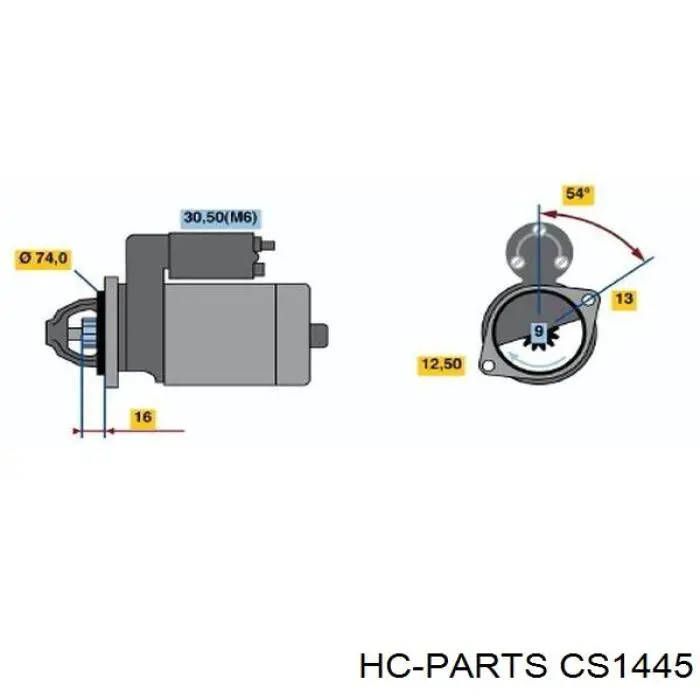 Стартер CS1445 HC Parts