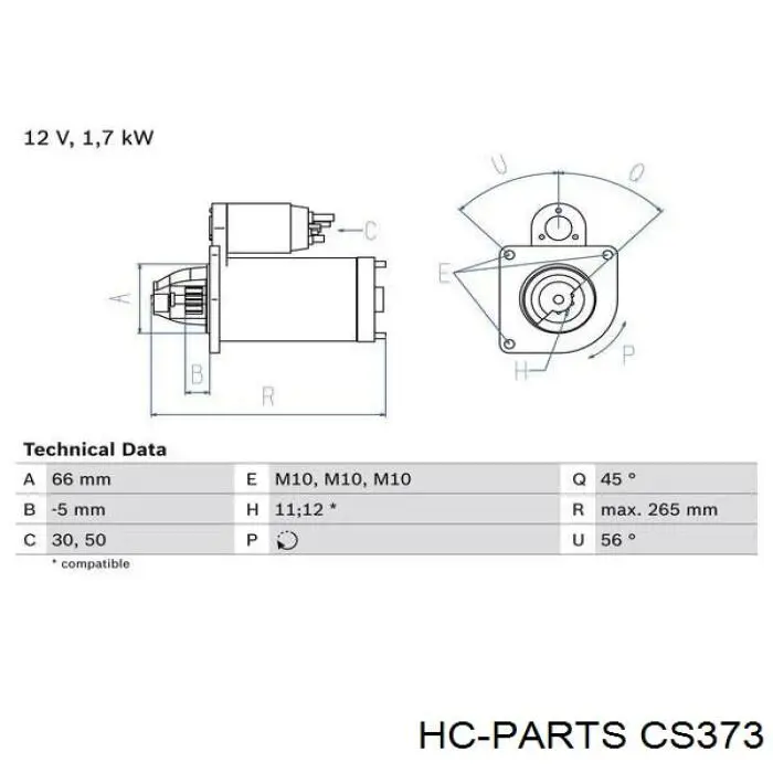 Стартер CS373 HC Parts