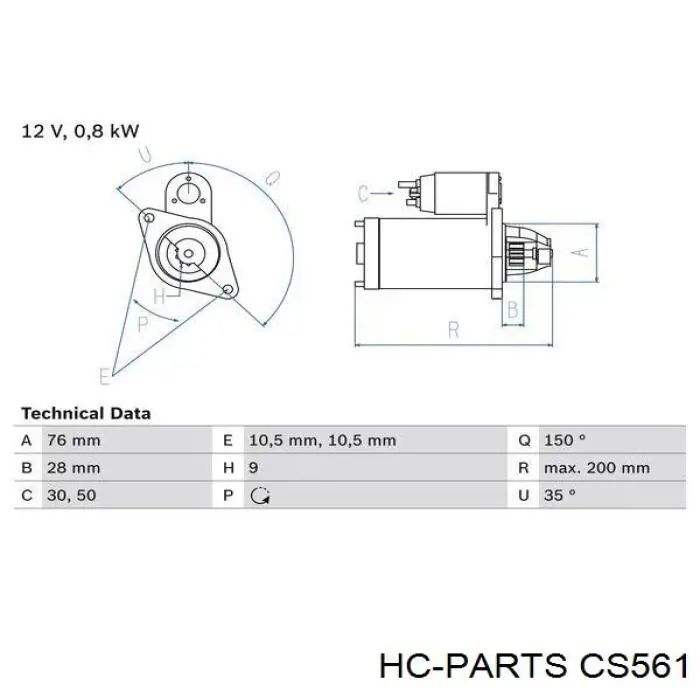 Стартер HC Parts CS561 ціна, від 103.16 USD