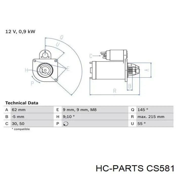 Стартер CS581 HC Parts