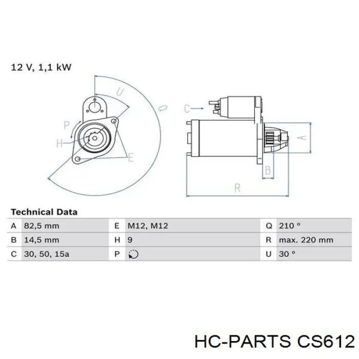 CS612 HC Parts Стартер двигуна