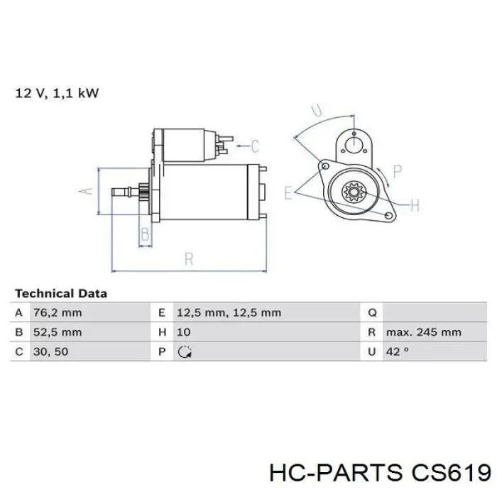 Стартер CS619 HC Parts