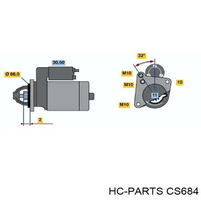 CS684 HC Parts Стартер двигуна
