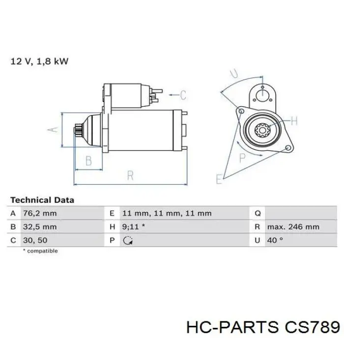 Купити CS789 HC Parts Стартер