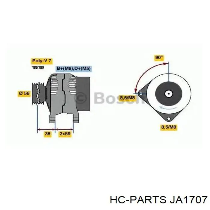 JA1707 HC Parts генератор