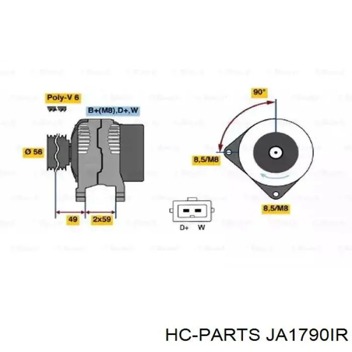 Генератор JA1790IR HC Parts