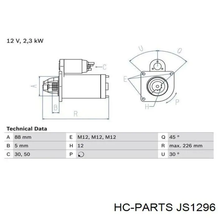Стартер JS1296 HC Parts