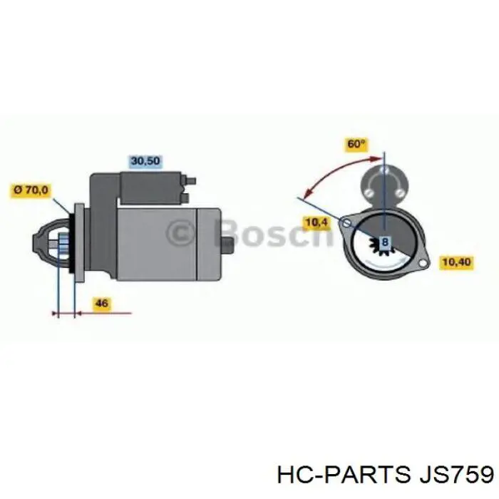 Стартер JS759 HC Parts