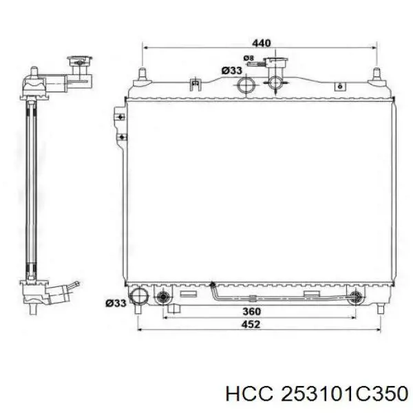 Радіатор охолодження двигуна HC253101C350 HCC