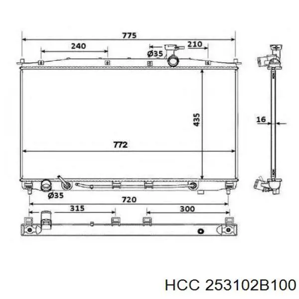 Радіатор основний HCC 253102B100 ціна, від 102.54 USD