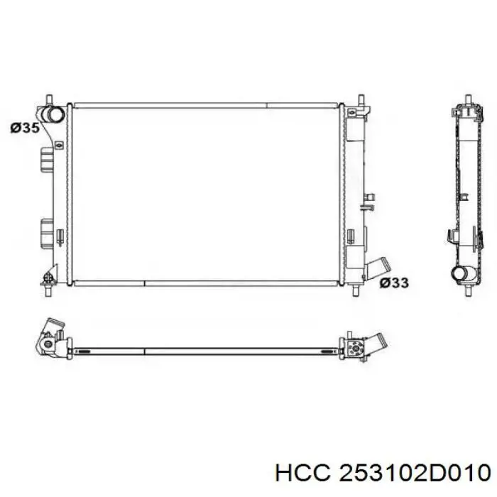 Купити 253102D010 HCC Радіатор двигуна