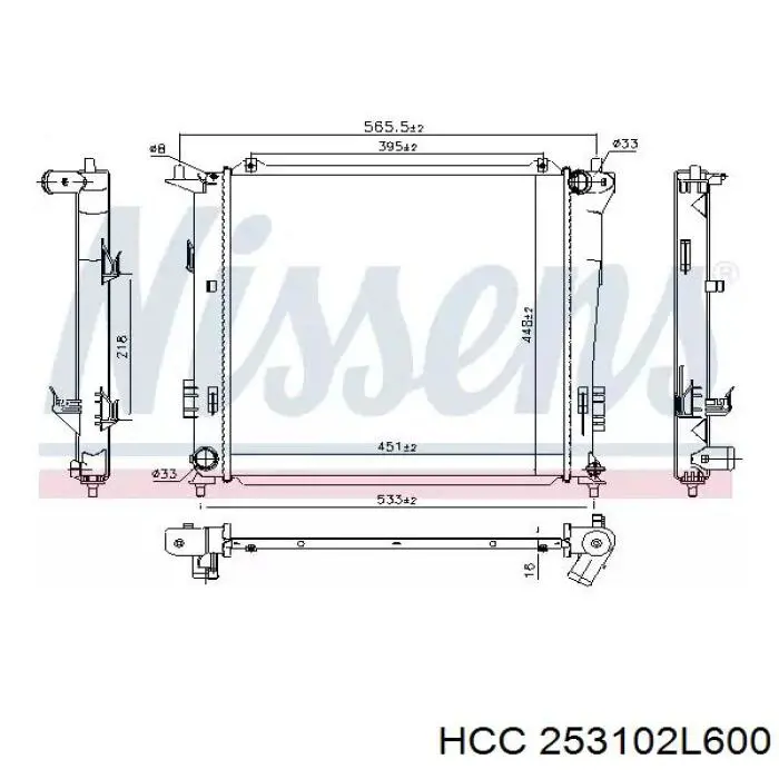 HY1018HCC RDR радіатор охолодження двигуна