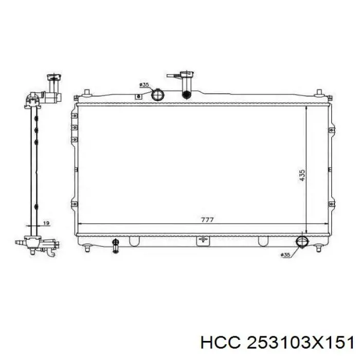 Радіатор охолодження двигуна 253103X151 HCC