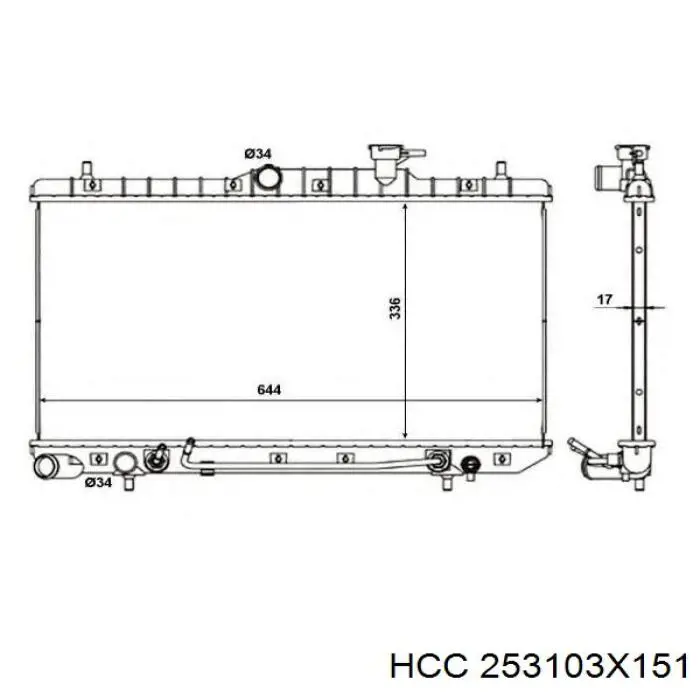 Радіатор основний HCC 253103X151 ціна, від 64.89 USD