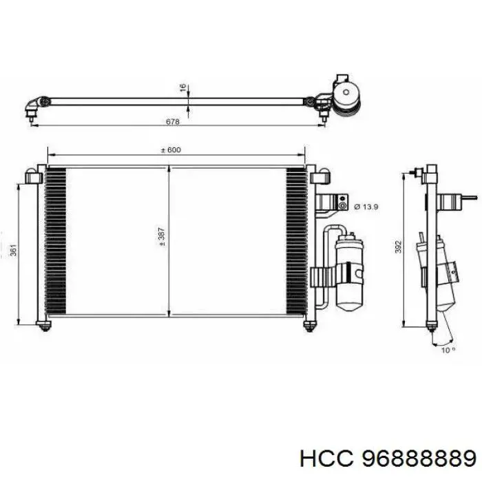 Радіатор кондиціонера 96888889 HCC