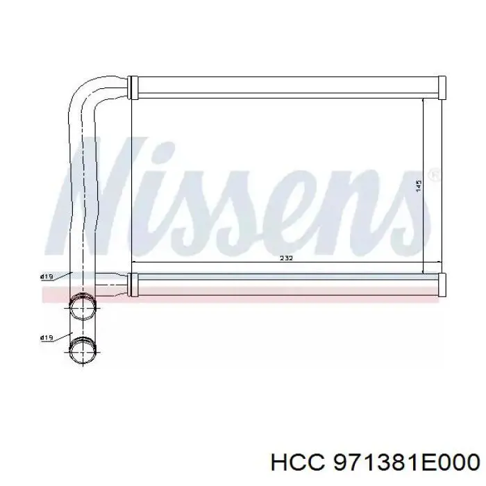 Радіатор пічки (обігрівача) HCC 971381E000 ціна, від 44.24 USD