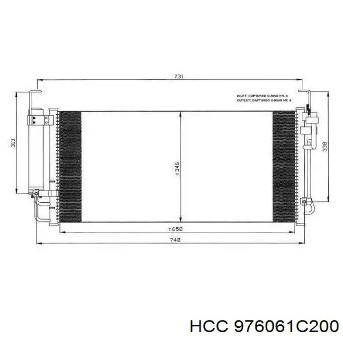 Радіатор кондиціонера 976061C200AT Hyundai/Kia