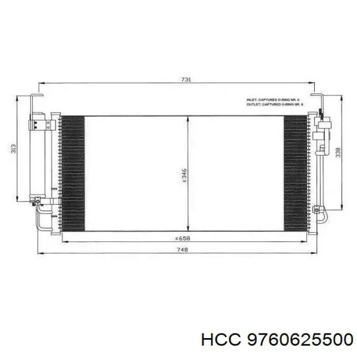 Радіатор охолодження кондиціонера Hyundai/Kia 9760625500