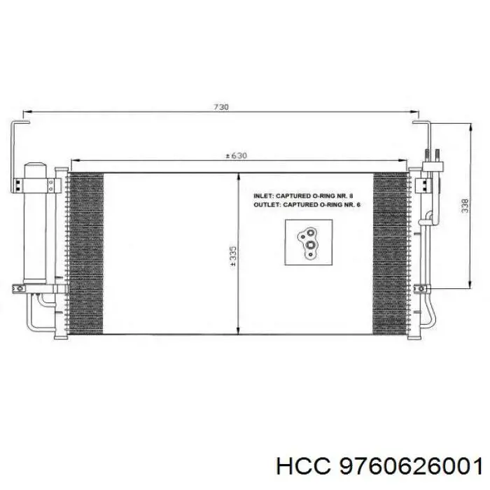 Радіатор кондиціонера 9760626001 HCC