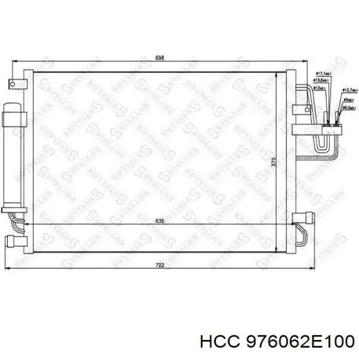 976062E100 HCC радіатор кондиціонера