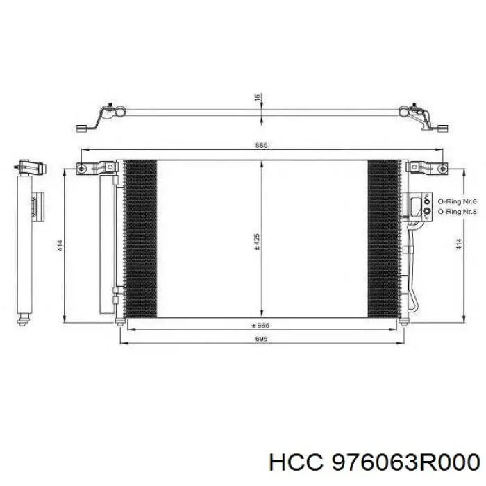 Конденсатор кондиціонера HCC 976063R000 ціна, від 68.64 USD