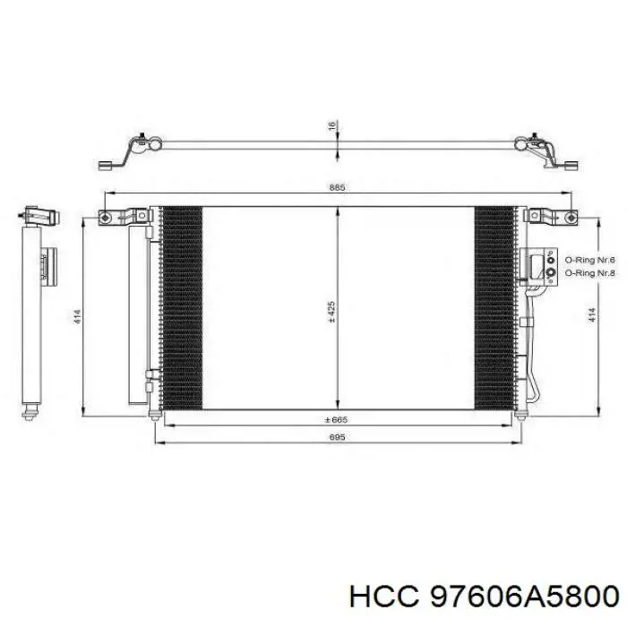 Конденсатор кондиціонера HCC 97606A5800 ціна, від 112.45 USD