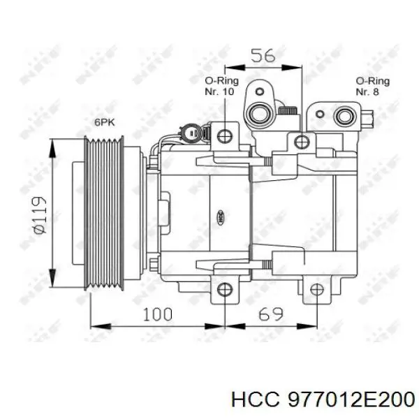 Компресор кондиціонера 977012E200 HCC