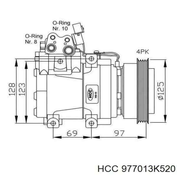 Компресор системи кондиціювання HCC 977013K520 ціна, від 302.45 USD
