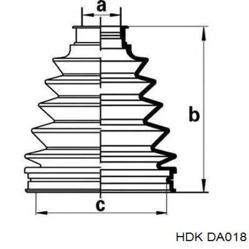 DA018 HDK шрус зовнішній передній