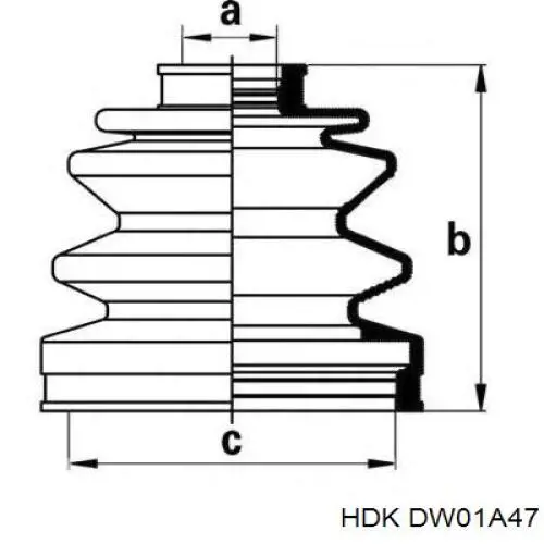 DW01A47 HDK шрус зовнішній передній