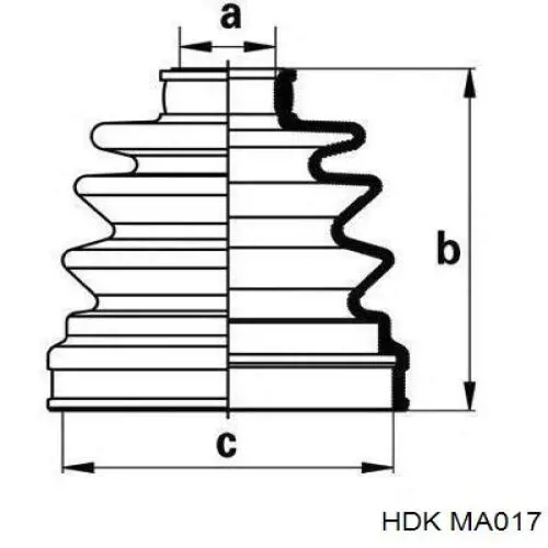 MA017 HDK шрус зовнішній передній