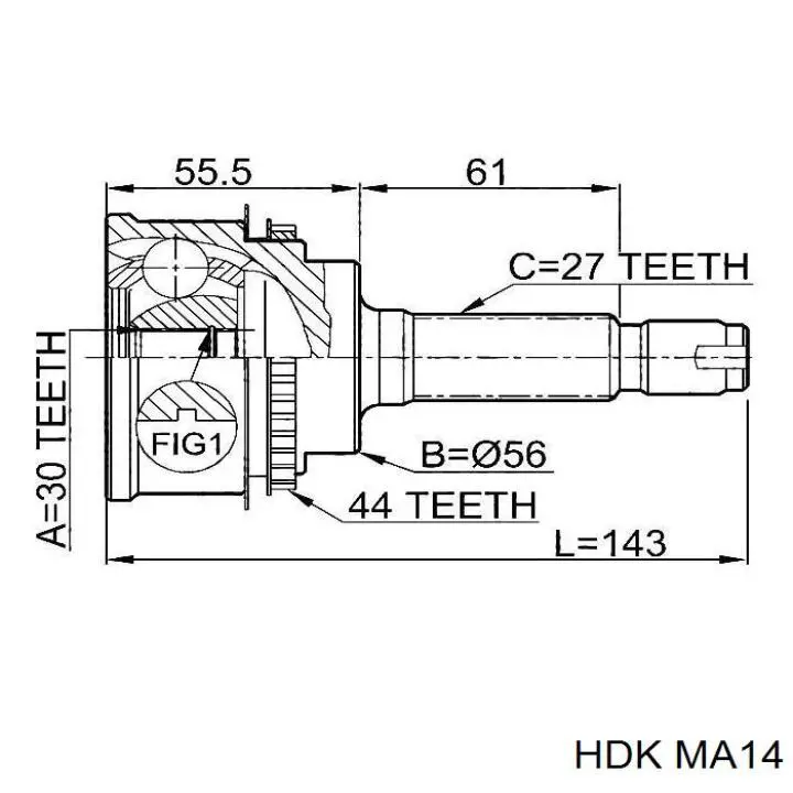 Купити MA14 HDK Шарнір приводу зовнішній