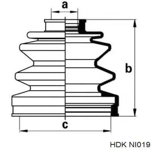 ШРУС зовнішній передній NI019 HDK