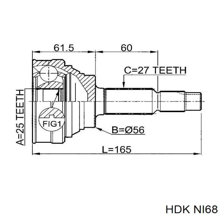 NI68 HDK шрус зовнішній передній