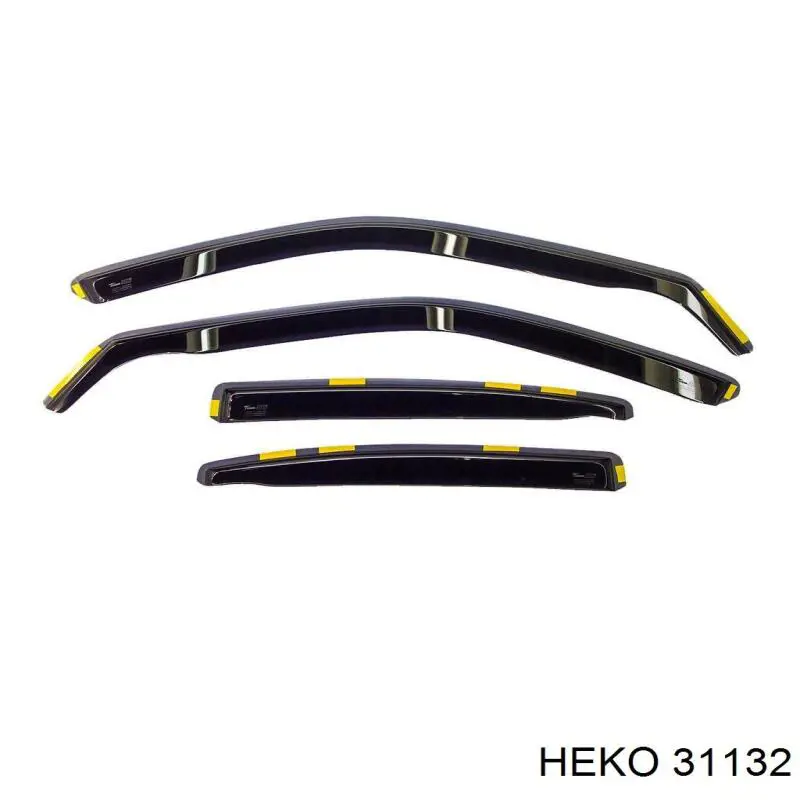 31132 Heko дефлектор-обтікач (вітровики на скло дверей, комплект 4 шт.)