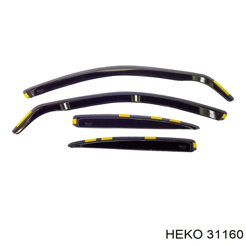 31160 Heko дефлектор-обтікач (вітровики на скло дверей, комплект 4 шт.)