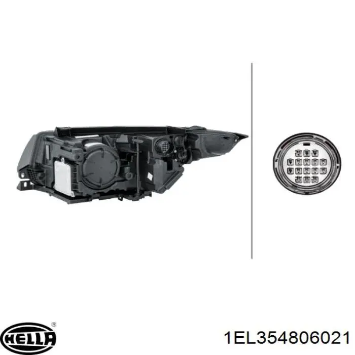Фара передня права HELLA 1EL354806021 ціна, від 422.30 USD