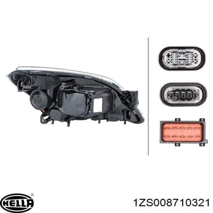 Купити 1ZS008710321 HELLA Права блок фара