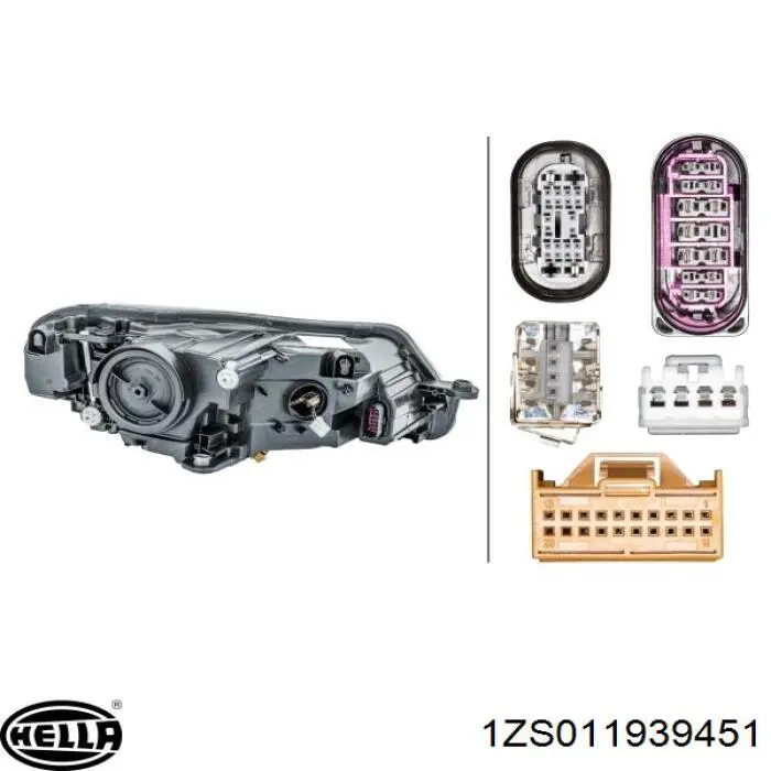 Основна фара в зборі ліва HELLA 1ZS011939451 ціна, від 923.97 USD
